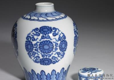 图片[2]-Tea caddy with decoration of chrysanthemum in underglaze blue, Qing dynasty, Yongzheng reign (1723-1735)-China Archive